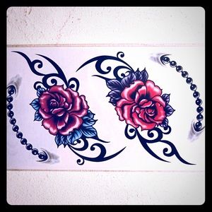 TEMPORARY ROSE & BEADS TATTOOS 🌹